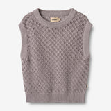 Wheat Main Strikket vest-saga Knitted Tops 9531 dusty purple