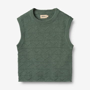 Wheat Main Strikket vest Bobby Knitted Tops 9550 duck green