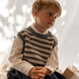 Wheat Main Strikkevest Ruby Knitted Tops 0175 grey stripe