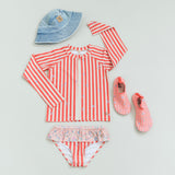 Wheat Footwear Svømesko Dolphin Swimwear 9657 red stripe flowers