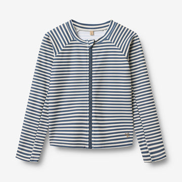 Wheat Main Svømme T-skjorte L/S Ada T-Shirt 1048 blue stripe