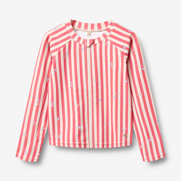 Wheat Main Svømme T-skjorte L/S Ada T-Shirt 9657 red stripe flowers