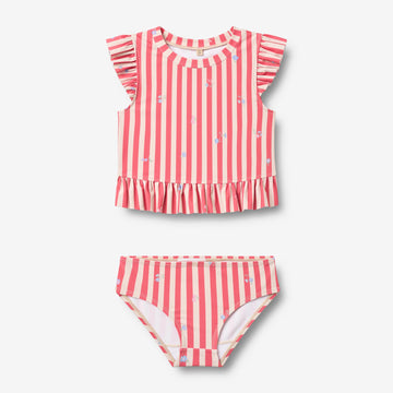 Wheat Main Svømme sett 2-delt Alma Set 9657 red stripe flowers