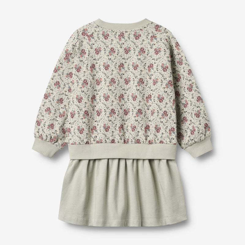 Wheat Main Sweatkjole L/S Maggie Dress 9539 slightly green flowers