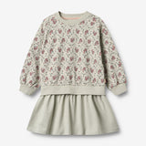 Wheat Main Sweatkjole L/S Maggie Dress 9539 slightly green flowers