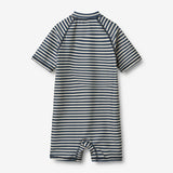 Wheat Main Badedrakt S/S Cas Swimsuit 1048 blue stripe