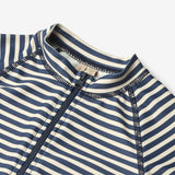 Wheat Main Badedrakt S/S Cas Swimsuit 1048 blue stripe