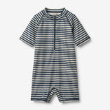 Wheat Main Badedrakt S/S Cas Swimsuit 1048 blue stripe
