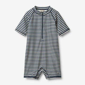 Wheat Main Badedrakt S/S Cas Swimsuit 1048 blue stripe