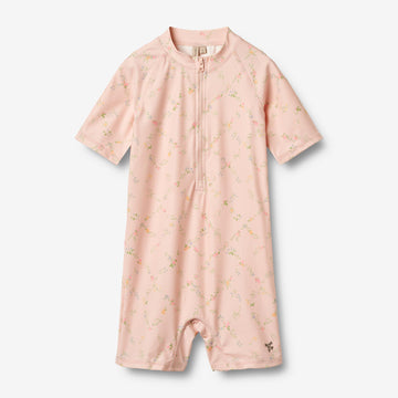 Wheat Main Swimsuit S/S Cas Swimsuit 9450 powder checked flowers