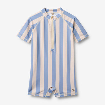 Wheat Main Badedrakt S/S Cas Swimsuit 9732 bold blue stripe