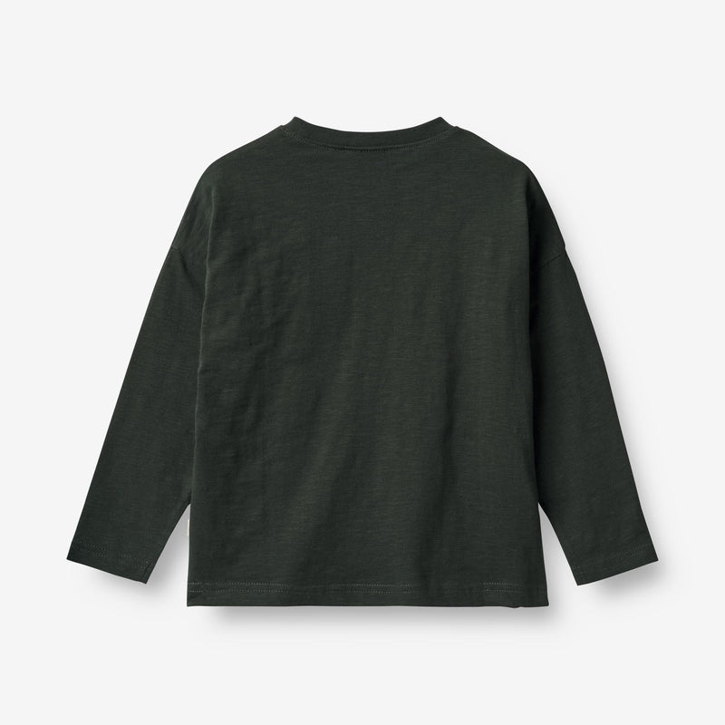 Wheat Main  T-Skjorte Rådyr Broderi Jersey Tops and T-Shirts 0025 black coal