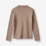 Wheat Main  T-Skjorte Rib LS Rosetta Jersey Tops and T-Shirts 3006 soft brown