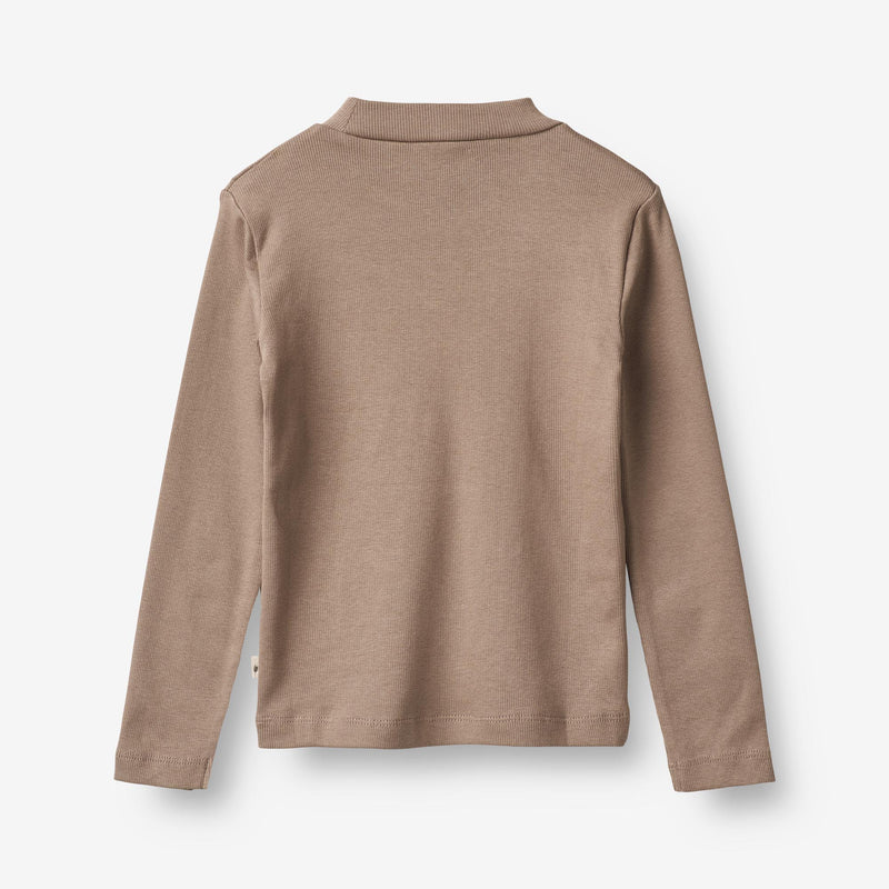 Wheat Main  T-Skjorte Rib LS Rosetta Jersey Tops and T-Shirts 3006 soft brown