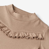 Wheat Main  T-Skjorte Rib LS Rosetta Jersey Tops and T-Shirts 3006 soft brown