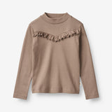 Wheat Main  T-Skjorte Rib LS Rosetta Jersey Tops and T-Shirts 3006 soft brown