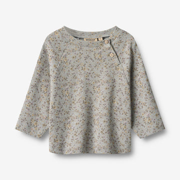 Wheat Main T-shirt L/S Darrin T-Shirt 9765 slightly blue flowers