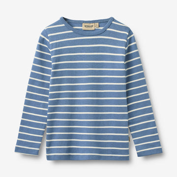 Wheat Main T-skjorte L/S Stig T-Shirt 1048 blue stripe