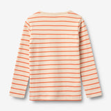 Wheat Main T-skjorte L/S Stig T-Shirt 9648 orange stripe