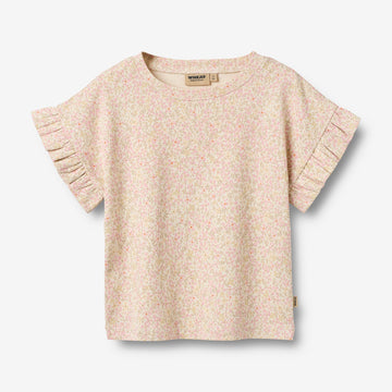 Wheat Main T-skjorte S/S Ally T-Shirt 9422 coral flowers