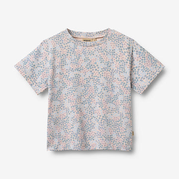 Wheat Main T-skjorte S/S Ella T-Shirt 2528 powder blue flowers