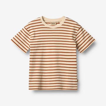 Wheat Main T-shirt S/S Fabian T-Shirt 9447 warm caramel stripe