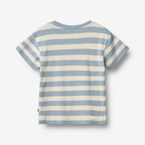 Wheat Main T-shirt S/S Liam T-Shirt 9420 calm blue stripe