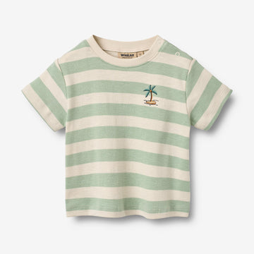Wheat Main T-shirt S/S Liam T-Shirt 9647 mint stripe