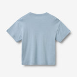 Wheat Main T-shirt S/S Tommy T-Shirt 9641 faded blue stripe