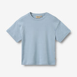 Wheat Main T-shirt S/S Tommy T-Shirt 9641 faded blue stripe