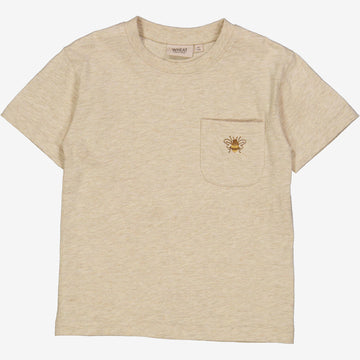 Wheat Main  T-skjorte Bie Broderi Jersey Tops and T-Shirts 9109 buttermilk melange