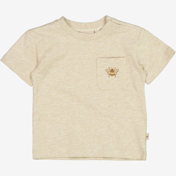 Wheat Main  T-skjorte Bie Broderi | Baby Jersey Tops and T-Shirts 9109 buttermilk melange