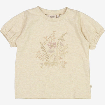 Wheat Main  T-skjorte Blomster Broderi Jersey Tops and T-Shirts 9109 buttermilk melange
