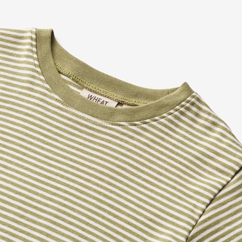 Wheat Main  T-skjorte Fabian Jersey Tops and T-Shirts 4126 sage green stripe
