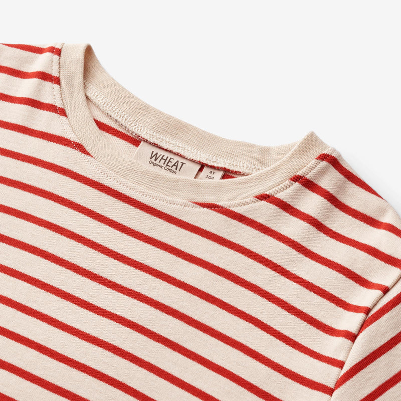 Wheat Main  T-skjorte Fabian Jersey Tops and T-Shirts 2078 red stripe