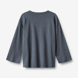 Wheat Main T-skjorte L/S Axe T-Shirt 1292 greyblue