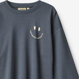 Wheat Main T-skjorte L/S Axe T-Shirt 1292 greyblue