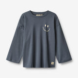 Wheat Main T-skjorte L/S Axe T-Shirt 1292 greyblue