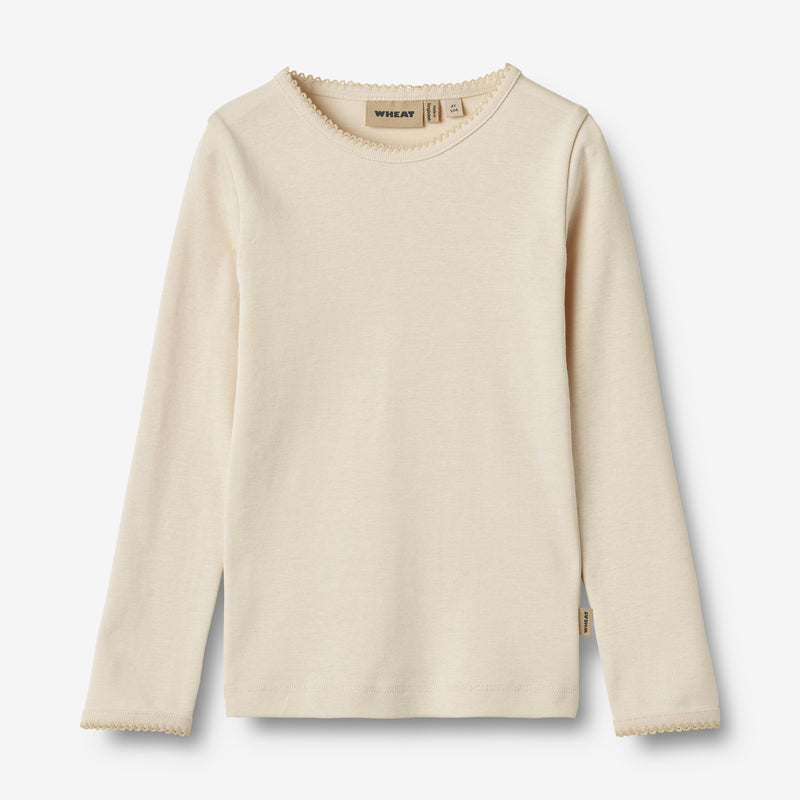 Wheat Main T-skjorte L/S Belis Jersey Tops and T-Shirts 3129 eggshell