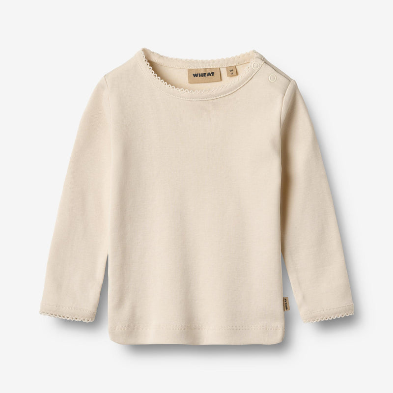 Wheat Main T-skjorte L/S Belis Jersey Tops and T-Shirts 3129 eggshell
