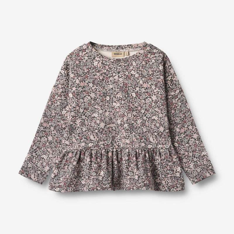 Wheat Main T-skjorte L/S Carolina Jersey Tops and T-Shirts 9565 purple stone flowers