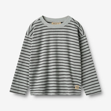 Wheat Main T-skjorte L/S Dallas Jersey Tops and T-Shirts 1396 soft blue stripe