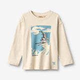 Wheat Main T-skjorte L/S Dixie Print T-Shirt 3191 offwhite