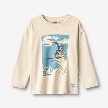 Wheat Main T-skjorte L/S Dixie Print T-Shirt 3191 offwhite