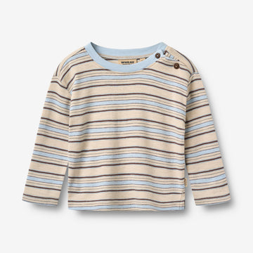 Wheat Main T-skjorte L/S Ebbe T-Shirt 9877 multi blue stripe