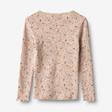 Wheat Main T-skjorte L/S Eja T-Shirt 9764 grey cloud flowers