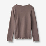 Wheat Main T-skjorte L/S Elsie T-Shirt 9623 plum truffle