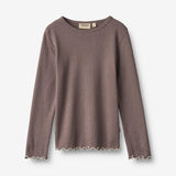 Wheat Main T-skjorte L/S Elsie T-Shirt 9623 plum truffle