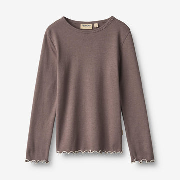 Wheat Main T-skjorte L/S Elsie T-Shirt 9623 plum truffle