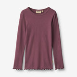 Wheat Main T-skjorte L/S Ida T-Shirt 3118 eggplant
